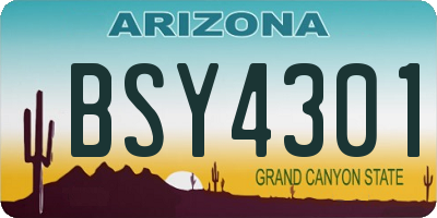 AZ license plate BSY4301