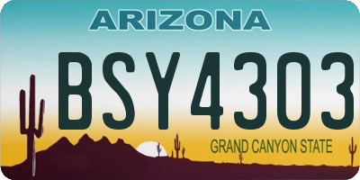 AZ license plate BSY4303