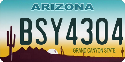 AZ license plate BSY4304