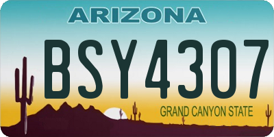 AZ license plate BSY4307