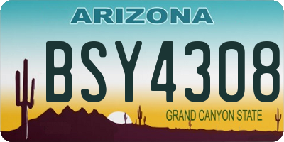AZ license plate BSY4308
