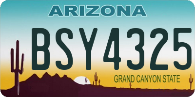 AZ license plate BSY4325