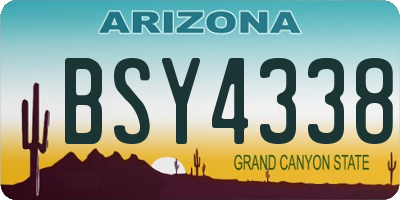 AZ license plate BSY4338