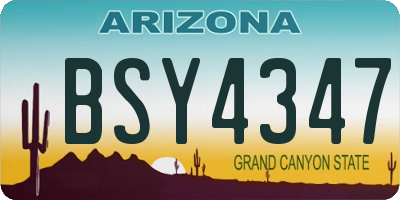 AZ license plate BSY4347