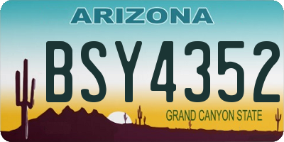 AZ license plate BSY4352