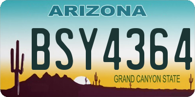 AZ license plate BSY4364
