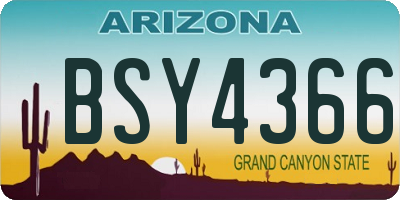 AZ license plate BSY4366