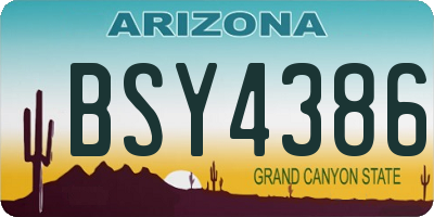 AZ license plate BSY4386