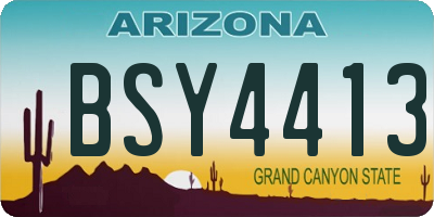 AZ license plate BSY4413