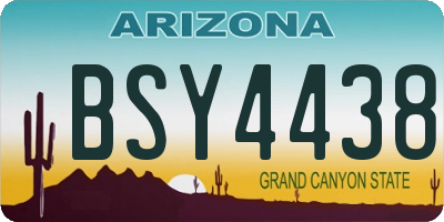 AZ license plate BSY4438