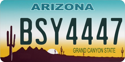 AZ license plate BSY4447