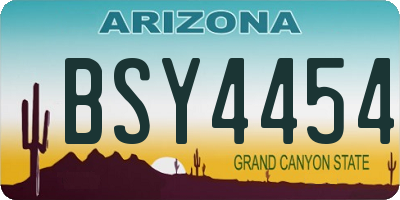 AZ license plate BSY4454