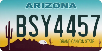 AZ license plate BSY4457