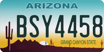 AZ license plate BSY4458