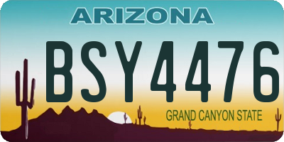 AZ license plate BSY4476