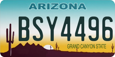 AZ license plate BSY4496