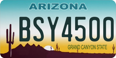 AZ license plate BSY4500