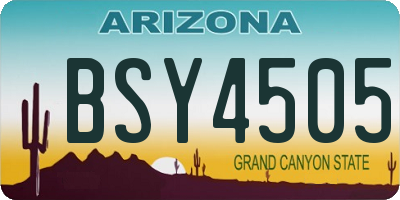 AZ license plate BSY4505