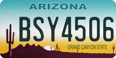 AZ license plate BSY4506