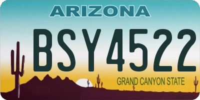 AZ license plate BSY4522