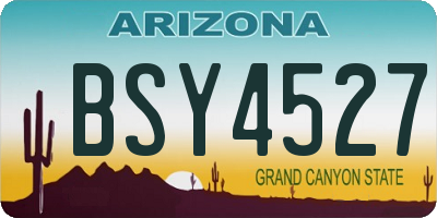 AZ license plate BSY4527