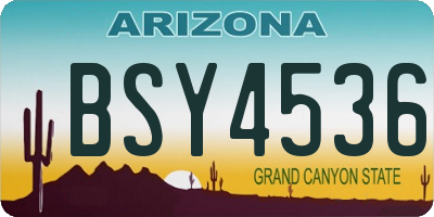 AZ license plate BSY4536