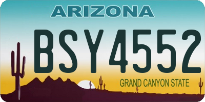 AZ license plate BSY4552