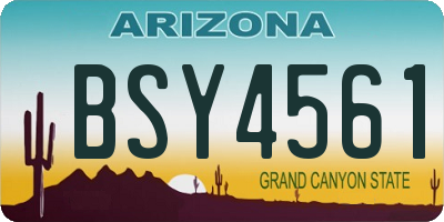 AZ license plate BSY4561
