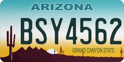 AZ license plate BSY4562