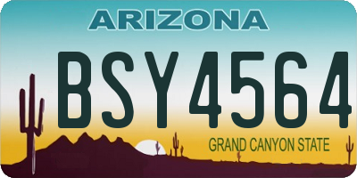 AZ license plate BSY4564