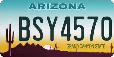 AZ license plate BSY4570