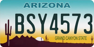 AZ license plate BSY4573