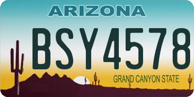 AZ license plate BSY4578