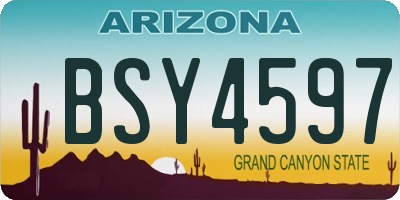AZ license plate BSY4597