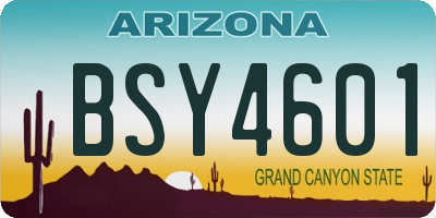 AZ license plate BSY4601