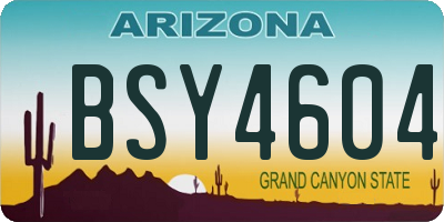 AZ license plate BSY4604