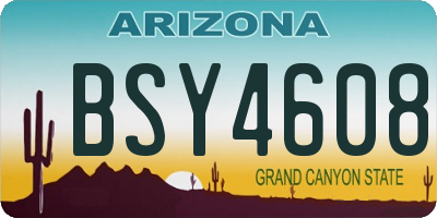 AZ license plate BSY4608