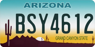 AZ license plate BSY4612