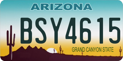 AZ license plate BSY4615