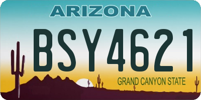 AZ license plate BSY4621