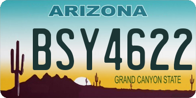 AZ license plate BSY4622