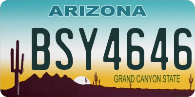 AZ license plate BSY4646
