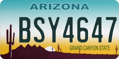 AZ license plate BSY4647