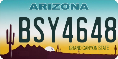 AZ license plate BSY4648