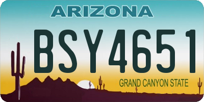 AZ license plate BSY4651