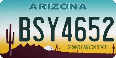 AZ license plate BSY4652