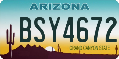 AZ license plate BSY4672