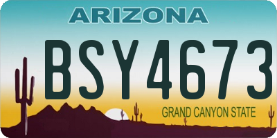 AZ license plate BSY4673