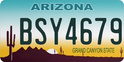 AZ license plate BSY4679