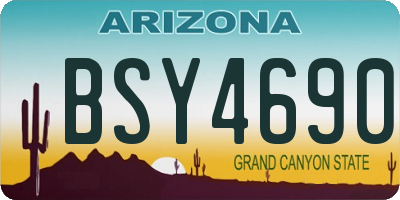 AZ license plate BSY4690